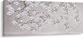 Tablou - Flori într-un peisaj gri (120x50 cm)