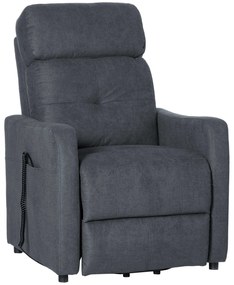 HOMCOM Fotoliu de relaxare cu functie de ridicare, inclusiv telecomanda, suport pentru picioare extensibil, 71 cm x 94 cm x 104 cm, Gri | Aosom Romania
