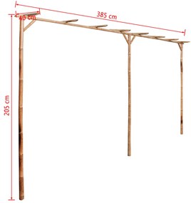 Pergola din bambus 385 x 40 x 205 cm