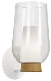 Aplica de perete design modern Nora alb/ lemn