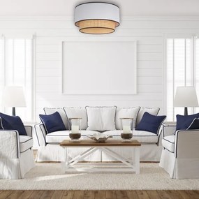 Plafonieră Duolla BOHO 1xE27/15W/230V d. 45 cm alb/ratan