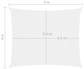 Panza de parasolar, alb, 4x5 m, tesatura oxford, dreptunghiular Alb, 4 x 5 m