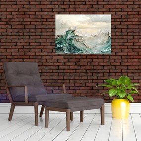 Tablou pe sticlă - Abstracție Marină 3D (70x50 cm)