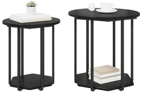 vidaXL Set măsuțe laterale 2 pcs Stejar negru 50 x 50 x 50.5 cm