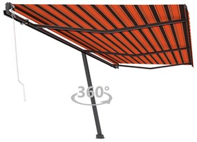 vidaXL Copertină retractabilă automat portocaliu &amp; maro 600x300 cm