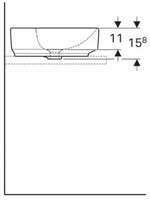 Lavoar pe blat Geberit Variform rotund cu preaplin 45 cm