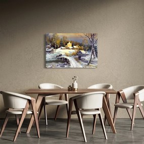Tablou - Orășel iarna (90x60 cm)