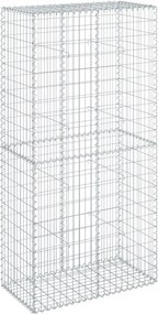 vidaXL Coș gabion cu capac, 100x50x200 cm, fier galvanizat