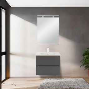 Dulap inferior Vario Trim 60 cu lavoar stejar-antracit