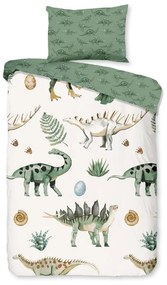 Lenjerie de pat pentru copii verde-bej din bumbac pentru pătuț 100x135 cm Gabi – Good Morning