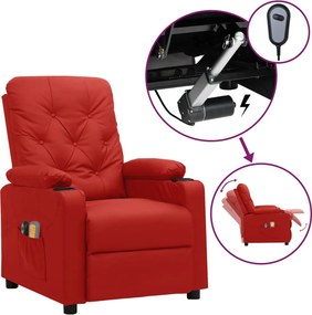 vidaXL Fotoliu de masaj electric, roșu vin, piele ecologică