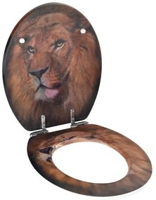 Capac WC din lemn 3D Wenko Lion, 44,5 x 38 cm