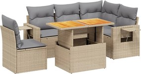 vidaXL Set canapele de grădină cu perne, 6 piese, bej, poliratan