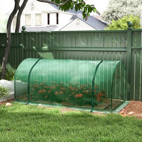 Sera Tunel Outsunny din Otel si cu Capac din PVC, 200x100x80 cm, Transparent si Verde | Aosom Romania