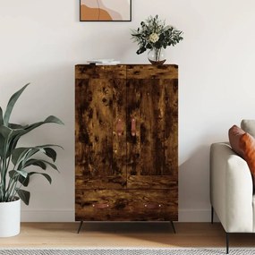 vidaXL Dulap înalt, stejar afumat, 69,5x31x115 cm, lemn prelucrat