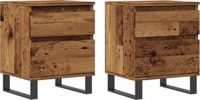 vidaXL Noptiere, 2 buc., lemn vechi, 40x35x50 cm, lemn prelucrat