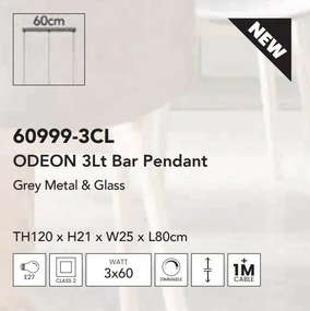 Lustra moderna cu 3 pendule Odeon