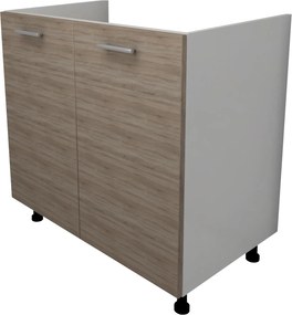 Corp Masca Chiuveta Lecce, 2 Usi, Stejar Sonoma Inchis/Alb, 80 x 50 x 80 cm