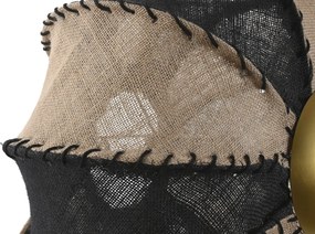 Aplică de perete din iută împletită și metal, natur si negru, finisaj natural, 25 x 50 cm, „Forges”