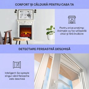 Klarstein Etna Pozzolana, șemineu electric, 1800 W, cronometru săptămânal, telecomandă, alb