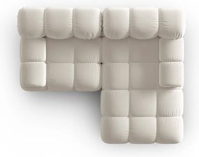Coltar modular dreapta 3 locuri, Bellis, Micadoni Home, BL, 188x155x70 cm, catifea, bej deschis