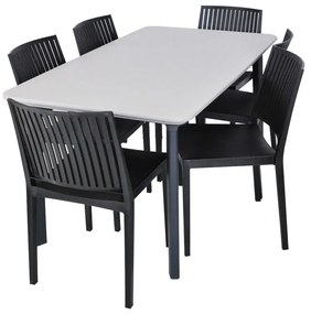 Scaun de grădină negru din plastic Bars - Rojaplast