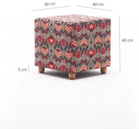 Taburet Bonita Puf Kare, Multicolor
