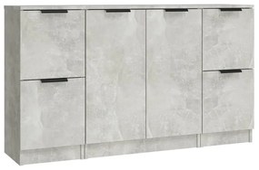 3115847 vidaXL Servante, 3 piese, gri beton, lemn prelucrat