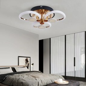 Lustra Led Cu Telecomanda, Elit's, Opal A, 84 w Intensitate Reglabila, RGB, Gold