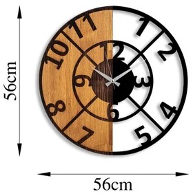Ceas de perete d. 56 cm 1xAA lemn/metal