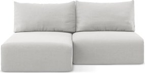 Colțar gri deschis extensibil/cu spațiu de depozitare cu tapițerie din catifea (cu colț pe partea stângă/cu șezlong) Kalena – Makamii