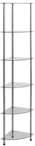 vidaXL Raft cu 6 niveluri transparent, 30x30x160 cm, sticlă securizată