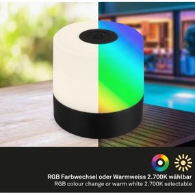 Lampă LED RGB reîncărcabilă de masă Briloner 7462015 LED/1,5W/5V IP44 negru