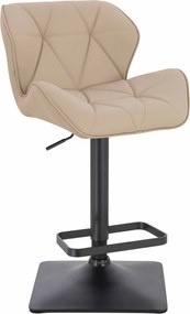 HR111KW Scaun Crem Piele Ecologica Premium Soft cu Bază Neagră