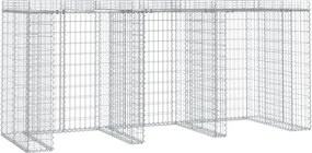 vidaXL Perete gabion pentru pubela gunoi 270x91x120 cm fier galvanizat