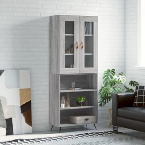 vidaXL Dulap înalt, gri sonoma, 69,5x34x180 cm, lemn compozit