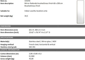 Oglinda design LUX Redondo, alama periata 60x200cm 115231 HZ