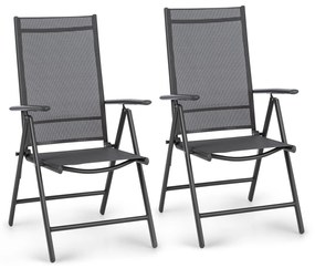 London Lite, set de 2 scaune pliabile, 56,5 x 107 x 68 cm, ComfortMesh, aluminiu