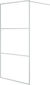 vidaXL Paravan duș walk-in argintiu 100x195 cm sticlă ESG transparentă