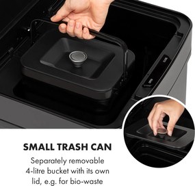 Klarstein Touchless Black Steel Steel, coș de gunoi, senzor, 72 l, negru