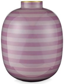 Vaza decorativă din metal dungi Lilac 32cm