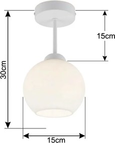 BRILAGI - LED lustru aplicat RETRO GLASS 1xE27/60W/230V Ø 15 cm alb