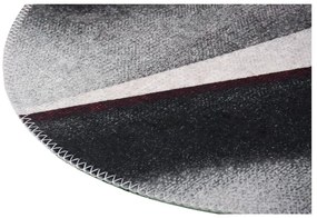Covor negru-alb lavabil rotund ø 120 cm – Vitaus