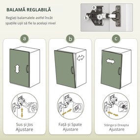 HOMCOM Dulap Suspendat de Bucătărie Albastru din Lemn Spațiu Amplu de Stocare 101x39x180cm Design Modern | Aosom Romania