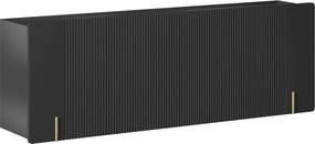 Comodă suspendatăă cu patru uși Malmi 200 cm - negru mat / auriu