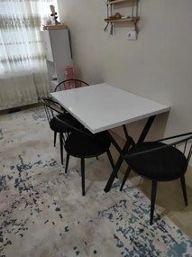 Masa bucatarie  texturata, Alb,120x80x75 cm, 30409