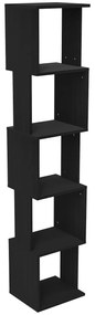 HOMCOM Bibliotecă raft Design Modern cu 5 Nivele - Depozitare Practică pentru Casa sau Birou, negru | Aosom Romania