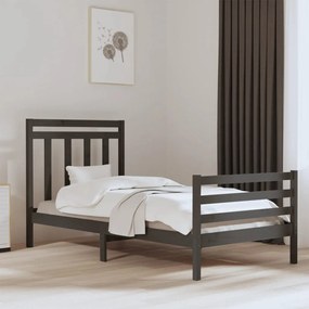 3105307 vidaXL Cadru de pat, gri, 100x200 cm, lemn masiv