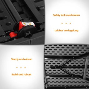 Jago Masă pliabilă 183 cm pentru 8 persoane - negru