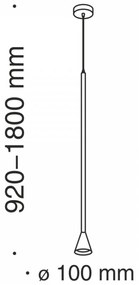 Pendul modern negru liniar din metal Maytoni Arrow
